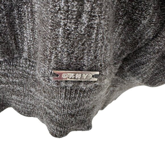 DKNY Jeans Womens Charcoal Knit Dolman Sleeve Sweater M Viscose Blend - Picture 6 of 10